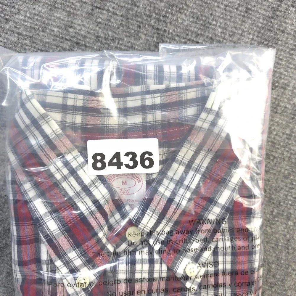 Brooks Brothers‎ Shirt Medium Long Sleeve Button Down Red Plaid 346 Cotton
